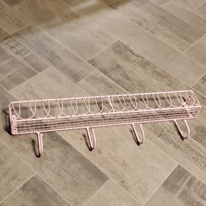 None Accents - Cotton Candy Pink Metal Hook Wall Shelf None Accents - Cotton Candy Pink Metal Hook Wall Shelf